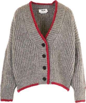 Msgm ribbed cardigan - women - Fabric - M - Grey