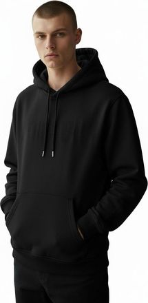 Diesel Solid Black Hoodie with Adjustable Drawstrings