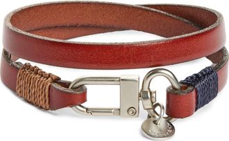 Caputo & Co. Mens Wide Leather Double Wrap Bracelet in Tan at Nordstrom Rack