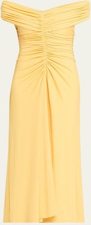 SIMKHAI Sheyda Draped Jersey Midi Dress