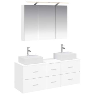 vidaXL Juego De Muebles De Ba&ntilde;o 4 Pcs Blanco Vidaxl