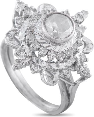 Luxury Bazaar 18K White Gold 1.0ct Diamond Ring MF29-050426