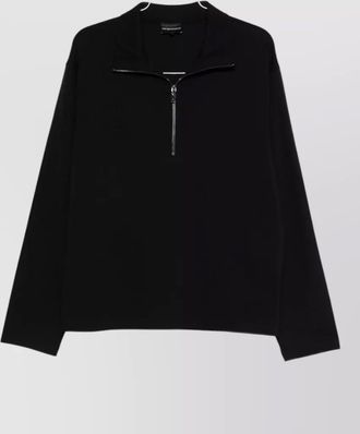 Emporio Armani high collar long sleeve zip pullover