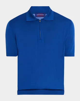 Stefano Ricci Men & apos;s Quarter-Zip Short-Sleeve Polo Sweater