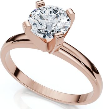 Pompeii3 3/4Ct Solitaire Round Cut Lab Grown Diamond Engagement Ring 14k Gold