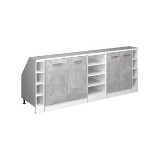 Vicco Armario De Cocina Para Techo Inclinado R-line, Hormig&oacute;n, 210 Cm Lote De 5 Carcasas De Armario 60 Cm De Profundidad, Vicco