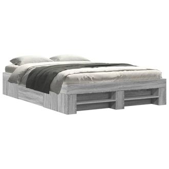Berkfield Home Bed Frame without Mattress Grey Sonoma 120x200 cm Engineered Wood | Size: Small Double