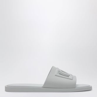 Dolce & Gabbana Optical white rubber beachwear slides