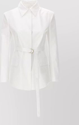 Valentino Garavani waist belt jacket with collar and pockets