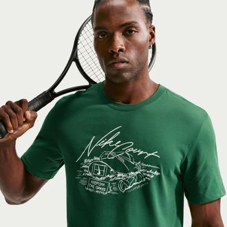 Nike Mens Dri-FIT Tennis T-Shirt in Green | IR4937-341