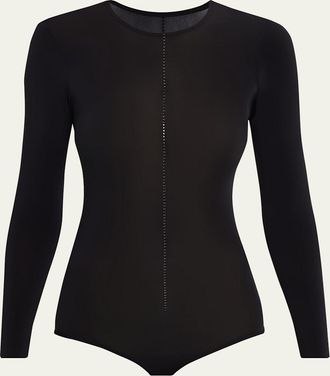 Wolford Crystal String Buenos Aires Long-Sleeve Bodysuit