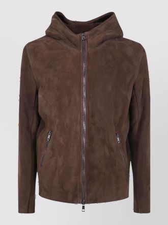 Giorgio Brato leather hooded jacket