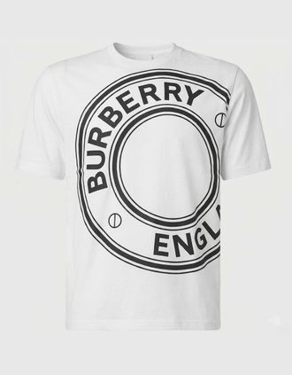 Burberry Mens Burberry Graphic Print T Shirt White - Size: 38