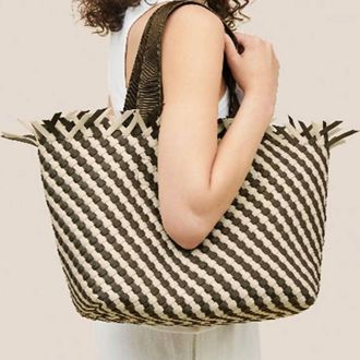 Naghedi Womens Havana Striped Tote In Carrara