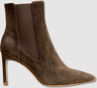 Mi-Mai Dora Suede Pointy Ankle Boot in Khaki at Nordstrom, Size 10
