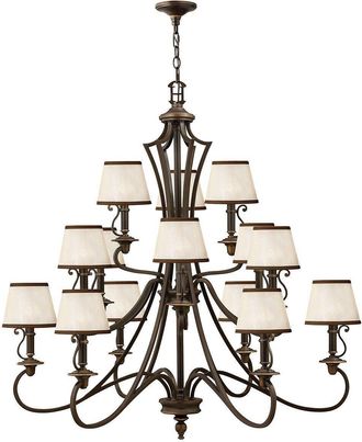 Loops 15 Bulb Chandelier Hanging Pendant LIght Olde Bronze LED E14 40W Bulb