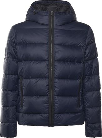 Fay Double-front Down Jacket In Calendered Poplin