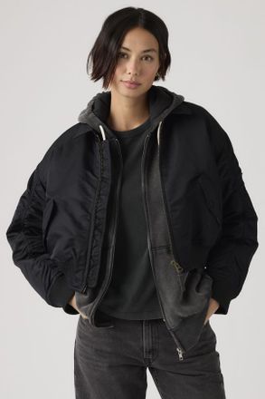 Levi's Bowie Cropped Bomber Jacket - Donna - XS - Nero / Anthracite Night