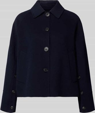 BLONDE No.8 Relaxed Fit Jacke aus Woll-Mix mit Umlegekragen in Dunkelblau, Gr&ouml;&szlig;e 34