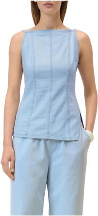 Closed Tops, Dames, Blauw, S, Katoen, Bandtop