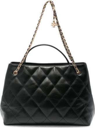 Tory Burch Fleming Carryall Tas - Dames - Tassen - Zwart - Maat: ONE Size Zijde