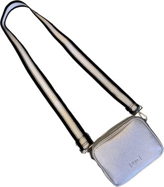 Alice Wheeler Camera Crossbody Soho Bag Double Zipped with 2 straps and bee attachment (Silver)