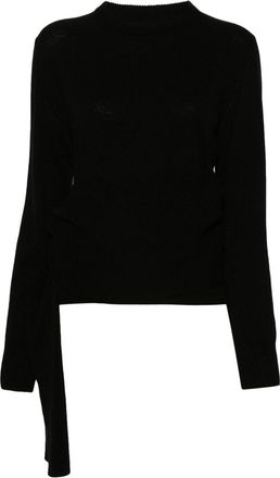 Maison Margiela single-stitch logo sweater - women - Polyamide/Wool - M - Black