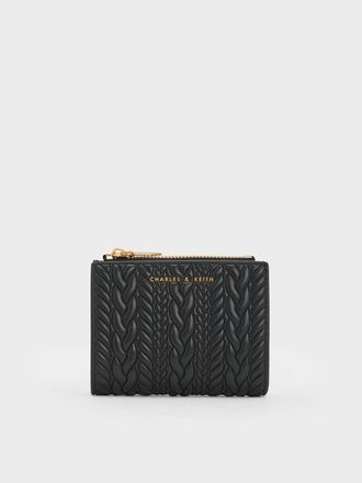 Charles & Keith Apolline Textured Top-Zip Wallet
