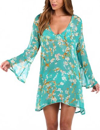 L'agence Ansley Sheer Mini Dress In Aqua