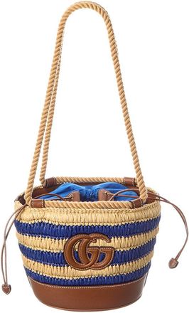 Gucci Gg Mini Leather-Trim Bucket Bag