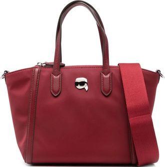 Karl Lagerfeld logo-plaque tote bag - Red