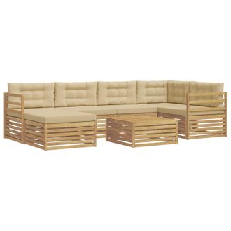 vidaXL Conjunto De Sof&aacute;s De Exterior 7 Uds. Y Beige Vidaxl