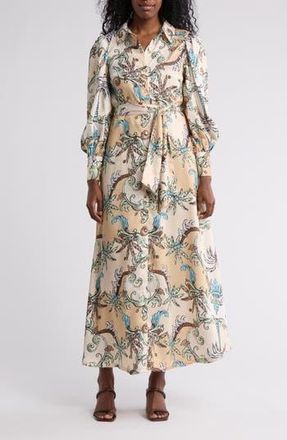 By Design Rebel Twill Maxi Dress in Coconut Floral at Nordstrom Rack, Size X-Small