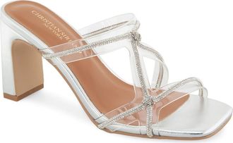 Christian Siriano Foxay Slide Sandal in Silver at Nordstrom, Size 6.5