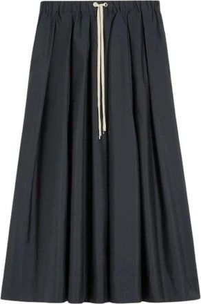 Max Mara Poplin Katoenen Maxirok - Dames - Maxi Rokken - Blauw - XS - Katoen - Rokken