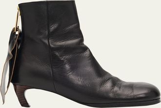 sacai Puller Leather Ankle Booties