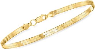 RS Pure by Ross-Simons 3mm 14kt Yellow Gold Herringbone Bracelet