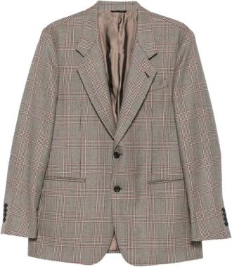 Reveres 1949 Reveres 1949, Jassen, Heren, Grijs, M, Leer, Prince of Wales Check Single-Breasted Blazer