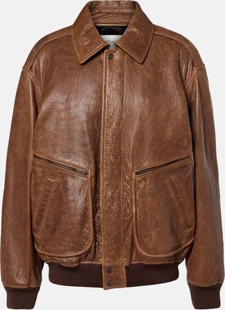 Saint Laurent Giacca blouson in pelle imbottita