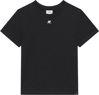 Courr&egrave;ges Black Crew Neck T-Shirt