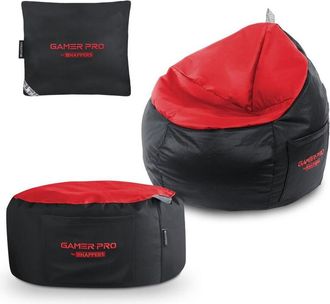 Happers Happers - Pack Gamer Junior Rojo: Puff Gamer junior + Reposapies + Cojín Pack Gamer Junior Rojo