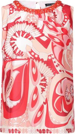 Ana Alcazar Sprankelende Juweel Satijnen Top - Dames - Tops zonder mouwen - Rood - XS - Satijn - Tops