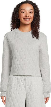 UGG Katie Quilted Top Womens Sweater Grey Heather : XS, Cotton/Polyester