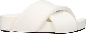 Jil Sander Pantuflas Y Zuecos Jil Sander Mujer Cuero Blanco/Blanco &Oacute;ptico