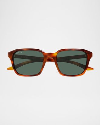 Gucci Men & apos;s GG2078S Gucci Flag Square Recycled Acetate Sunglasses