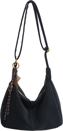 Generic ANKICK Suede Hobo Bags for Women Slouchy Shoulder Bag Crossbody Handbags Retro Everyday Satchel Fall Purse with Zipper, Black