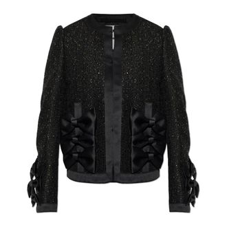 Comme Des Gar&ccedil;ons Blazers, female, Black, Size: S Blazer with Shimmering Appliqu&eacute;s