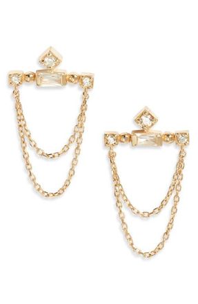 Anzie Cléo Bar Chain Drop Earrings in Yellow Gold at Nordstrom