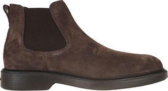 Hogan Dark Brown Suede H704 Memory Foam Chelsea Boots