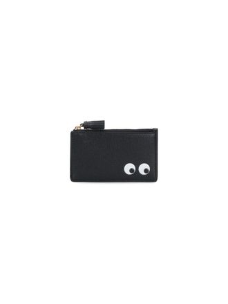 Anya Hindmarch Black Eyes Zip Leather Card Case